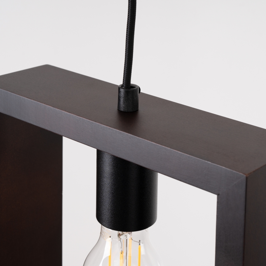 Hanglamp aan een koord ARIES 1xE27/15W/230V beuken/wengé