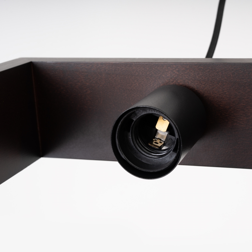 Hanglamp aan een koord ARIES 1xE27/15W/230V beuken/wengé