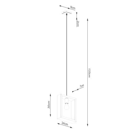 Hanglamp aan een koord ARIES 1xE27/15W/230V beuken/wengé