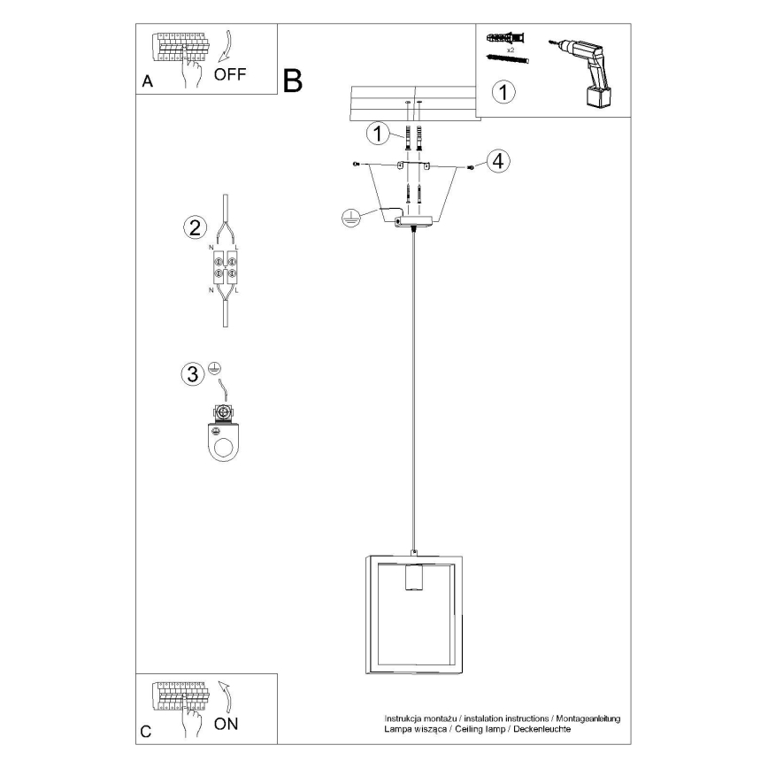 Hanglamp aan een koord ARIES 1xE27/15W/230V beuken/wengé
