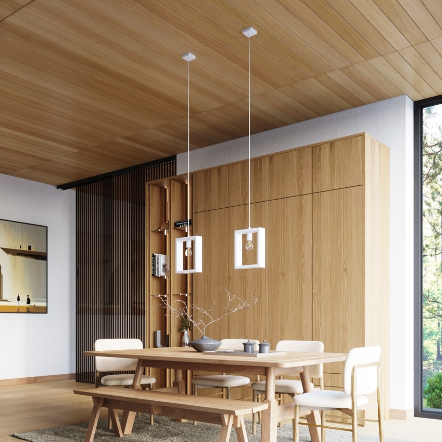 Suspension filaire ARIES 1xE27/15W/230V hêtre/blanc
