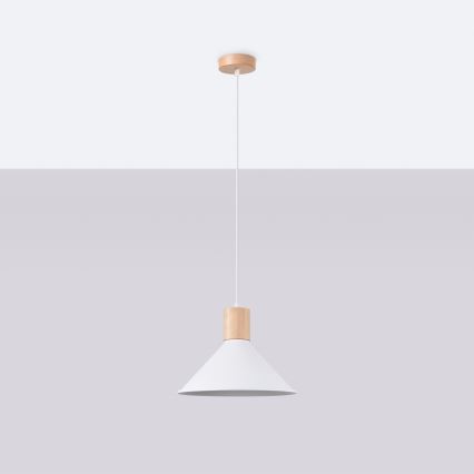 Suspension filaire JAGA 1xE27/15W/230V d. 30 cm blanc