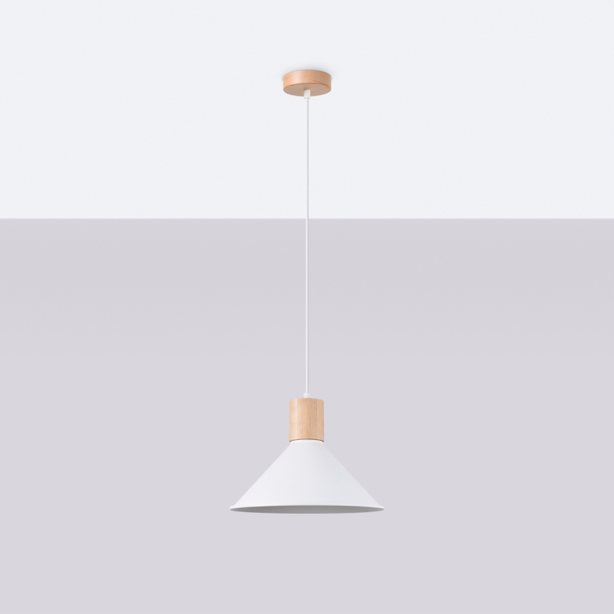 Suspension filaire JAGA 1xE27/15W/230V d. 30 cm blanc