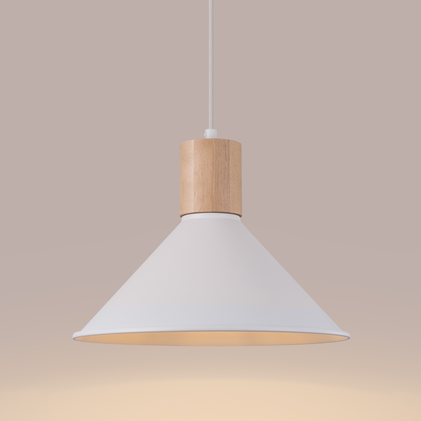 Suspension filaire JAGA 1xE27/15W/230V d. 30 cm blanc