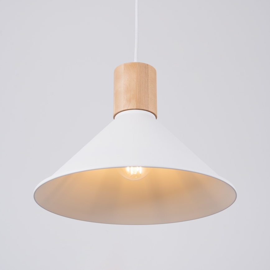 Suspension filaire JAGA 1xE27/15W/230V d. 30 cm blanc