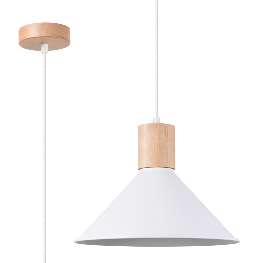 Suspension filaire JAGA 1xE27/15W/230V d. 30 cm blanc
