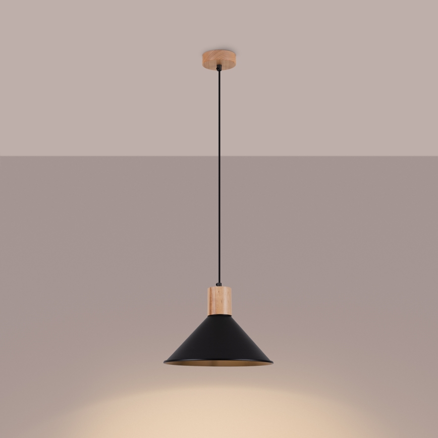 Hanglamp aan een koord JAGA 1xE27/15W/230V diameter 30 cm zwart