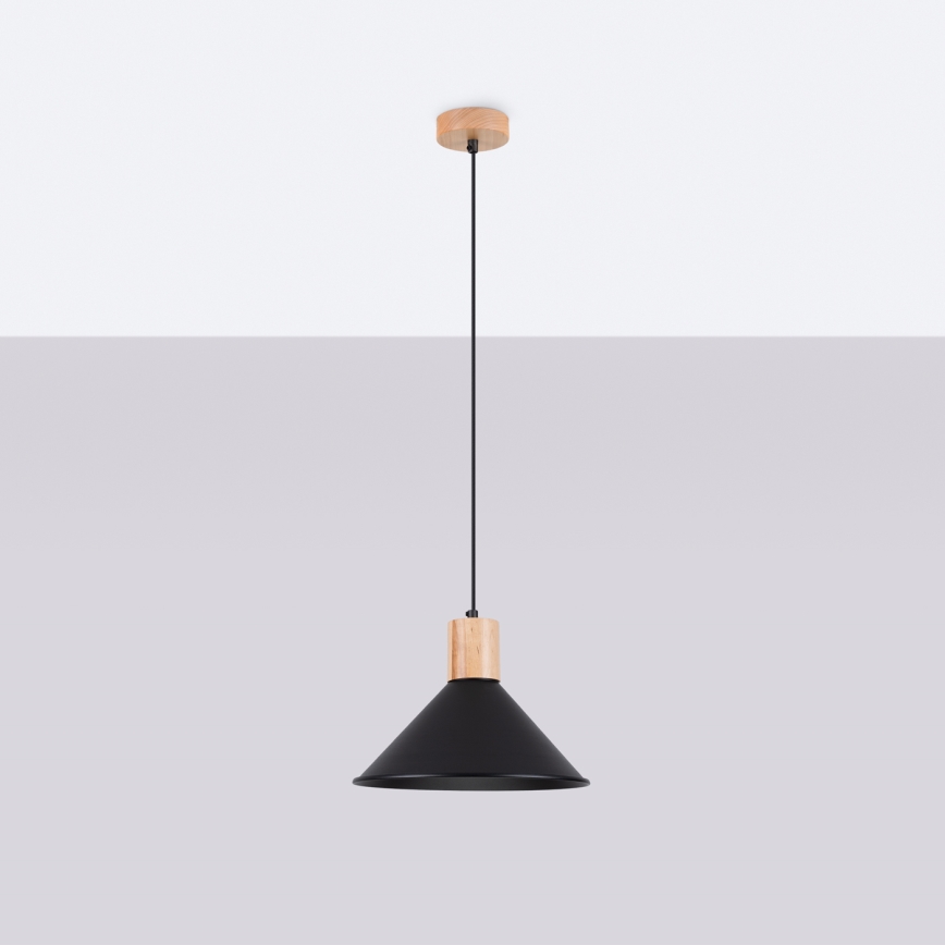 Hanglamp aan een koord JAGA 1xE27/15W/230V diameter 30 cm zwart