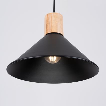 Hanglamp aan een koord JAGA 1xE27/15W/230V diameter 30 cm zwart