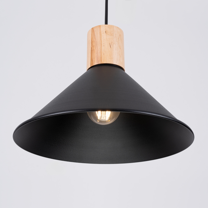 Hanglamp aan een koord JAGA 1xE27/15W/230V diameter 30 cm zwart