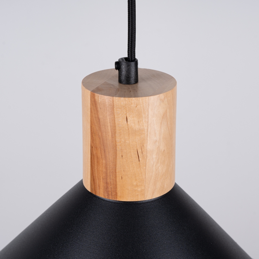 Hanglamp aan een koord JAGA 1xE27/15W/230V diameter 30 cm zwart