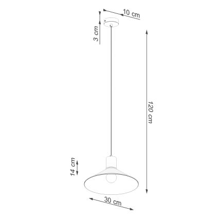 Hanglamp aan een koord JAGA 1xE27/15W/230V diameter 30 cm zwart