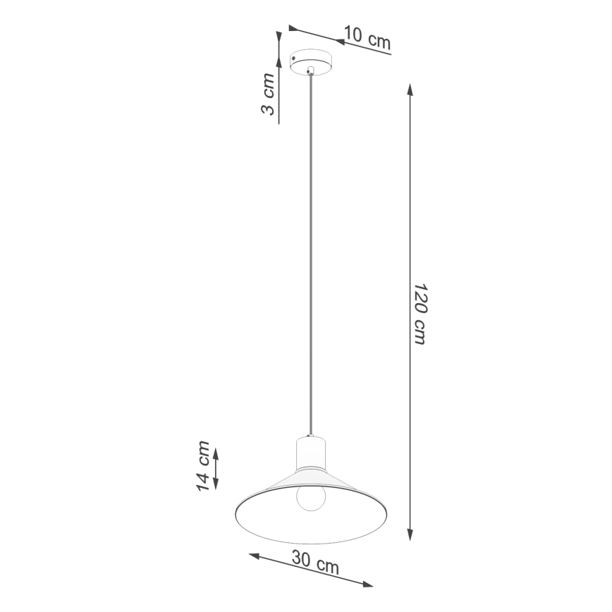 Hanglamp aan een koord JAGA 1xE27/15W/230V diameter 30 cm zwart