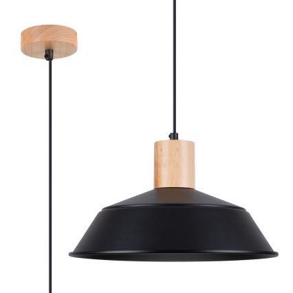 Suspension filaire FANO 1xE27/15W/230V d. 34 cm noir