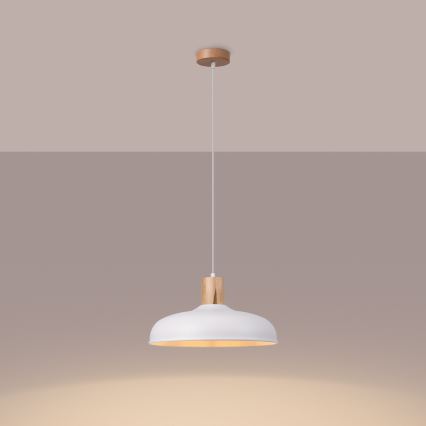 Hanglamp aan een koord INDY 1xE27/15W/230V diameter 38 cm wit