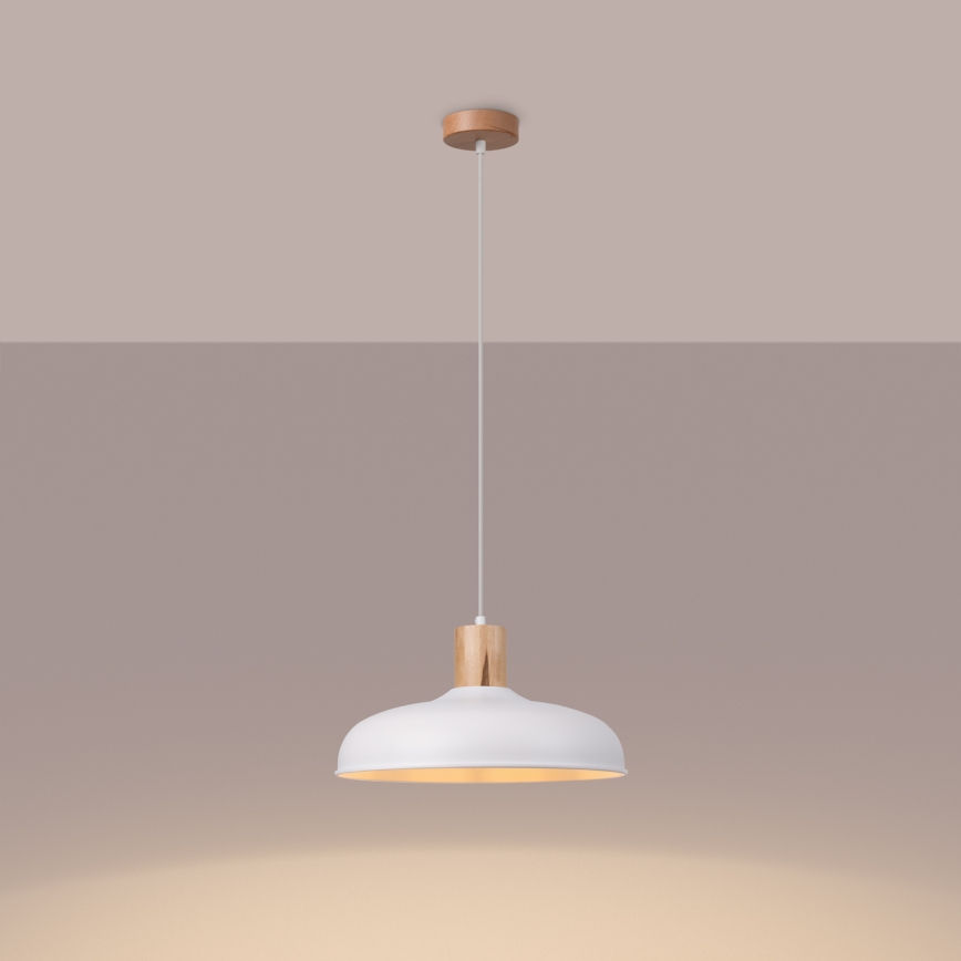 Hanglamp aan een koord INDY 1xE27/15W/230V diameter 38 cm wit
