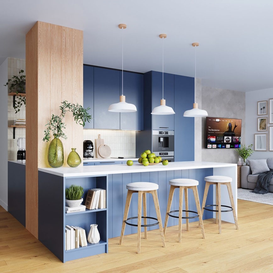 Hanglamp aan een koord INDY 1xE27/15W/230V diameter 38 cm wit