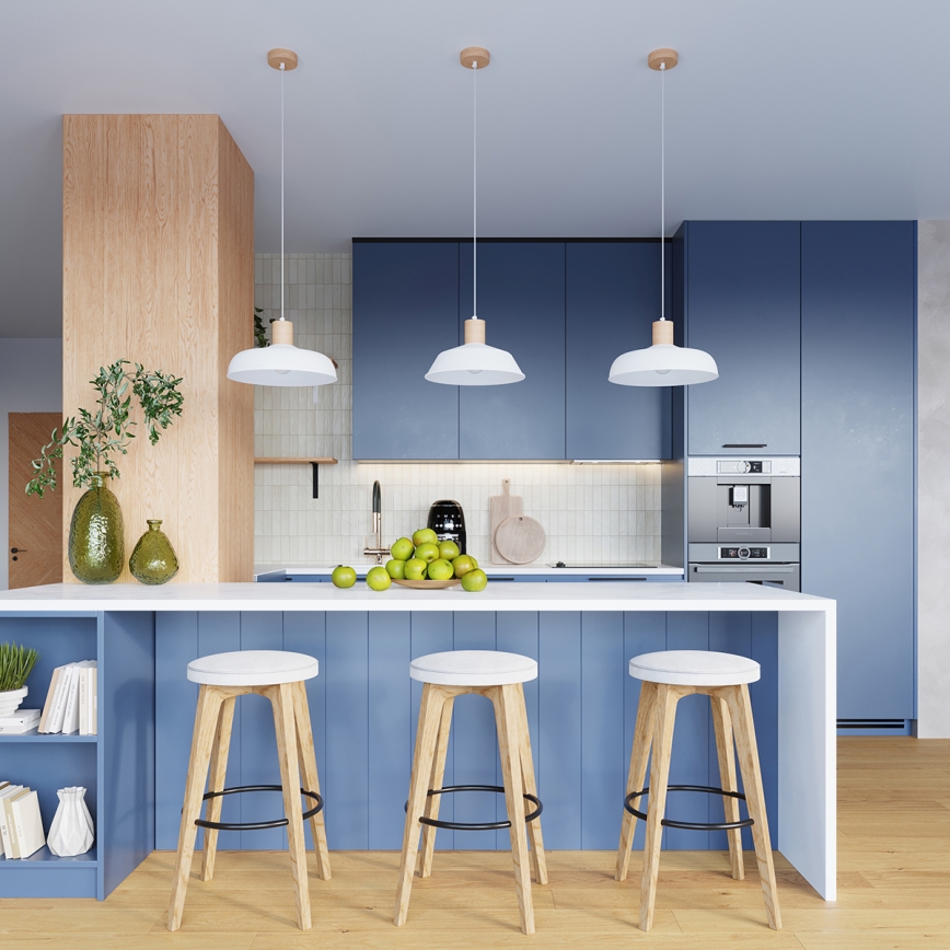 Hanglamp aan een koord INDY 1xE27/15W/230V diameter 38 cm wit