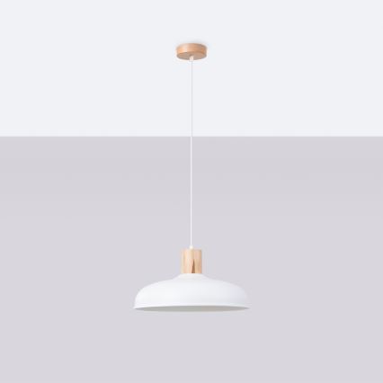 Suspension filaire INDY 1xE27/15W/230V d. 38 cm blanc