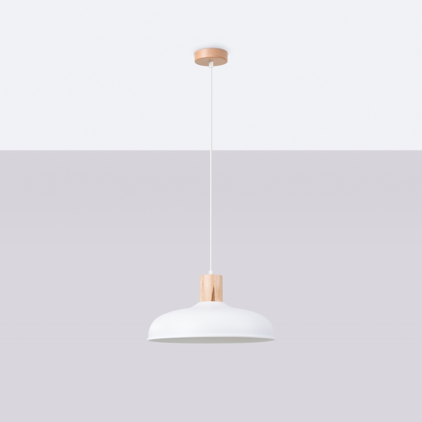 Suspension filaire INDY 1xE27/15W/230V d. 38 cm blanc