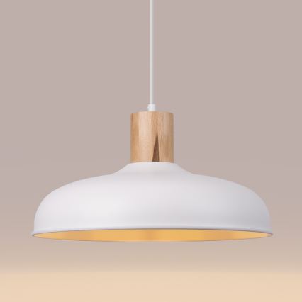 Suspension filaire INDY 1xE27/15W/230V d. 38 cm blanc