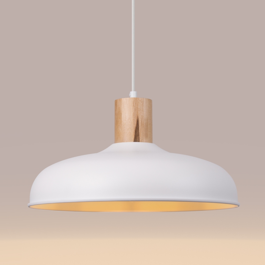 Suspension filaire INDY 1xE27/15W/230V d. 38 cm blanc