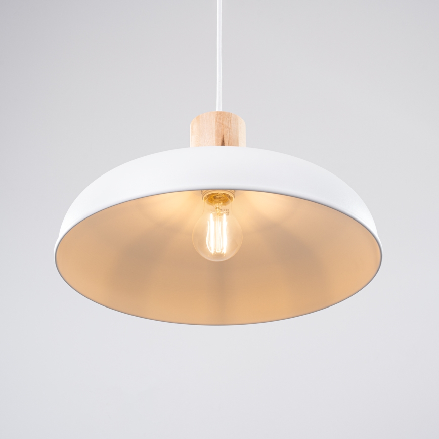 Suspension filaire INDY 1xE27/15W/230V d. 38 cm blanc