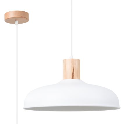 Suspension filaire INDY 1xE27/15W/230V d. 38 cm blanc