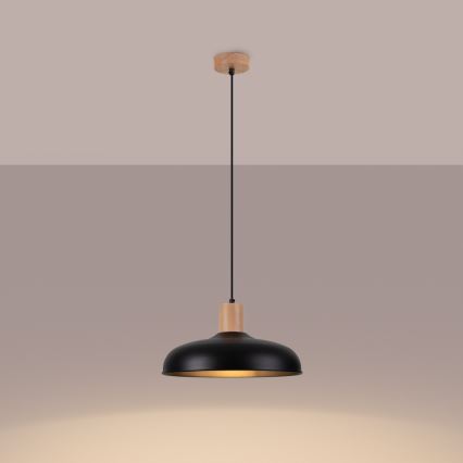 Hanglamp aan een koord INDY 1xE27/15W/230V diameter 38 cm zwart