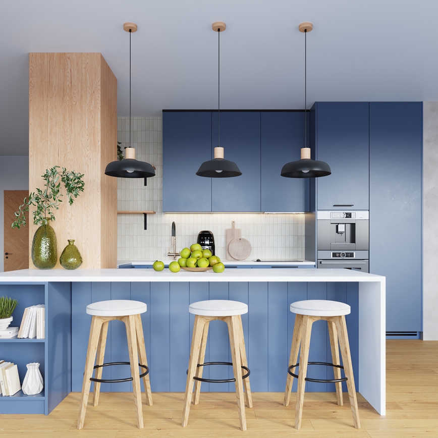 Hanglamp aan een koord INDY 1xE27/15W/230V diameter 38 cm zwart