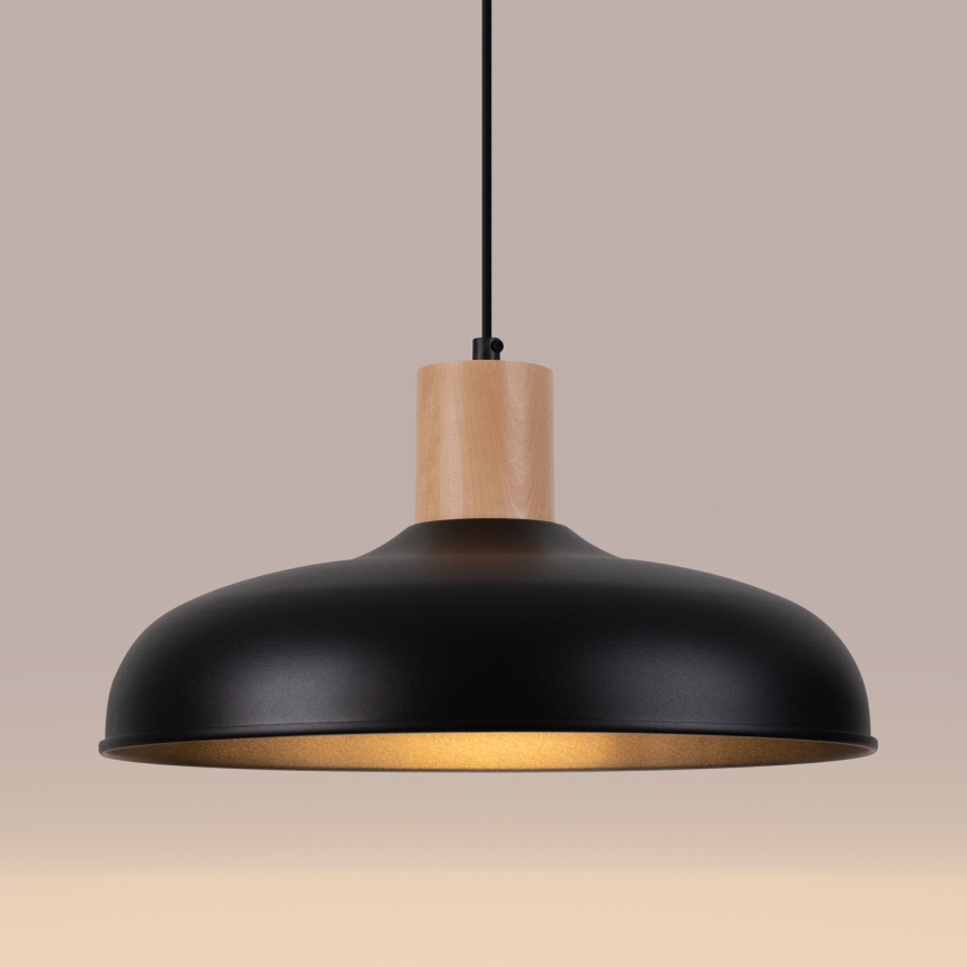 Hanglamp aan een koord INDY 1xE27/15W/230V diameter 38 cm zwart