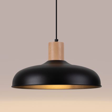 Suspension filaire INDY 1xE27/15W/230V d. 38 cm noir