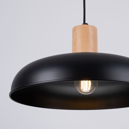 Suspension filaire INDY 1xE27/15W/230V d. 38 cm noir