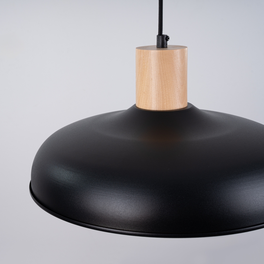 Suspension filaire INDY 1xE27/15W/230V d. 38 cm noir