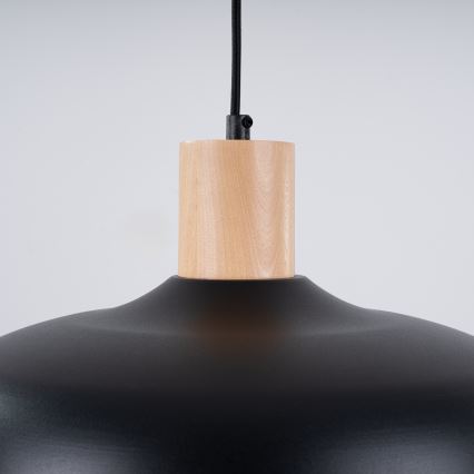 Suspension filaire INDY 1xE27/15W/230V d. 38 cm noir