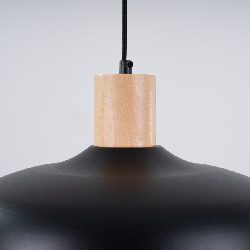 Suspension filaire INDY 1xE27/15W/230V d. 38 cm noir