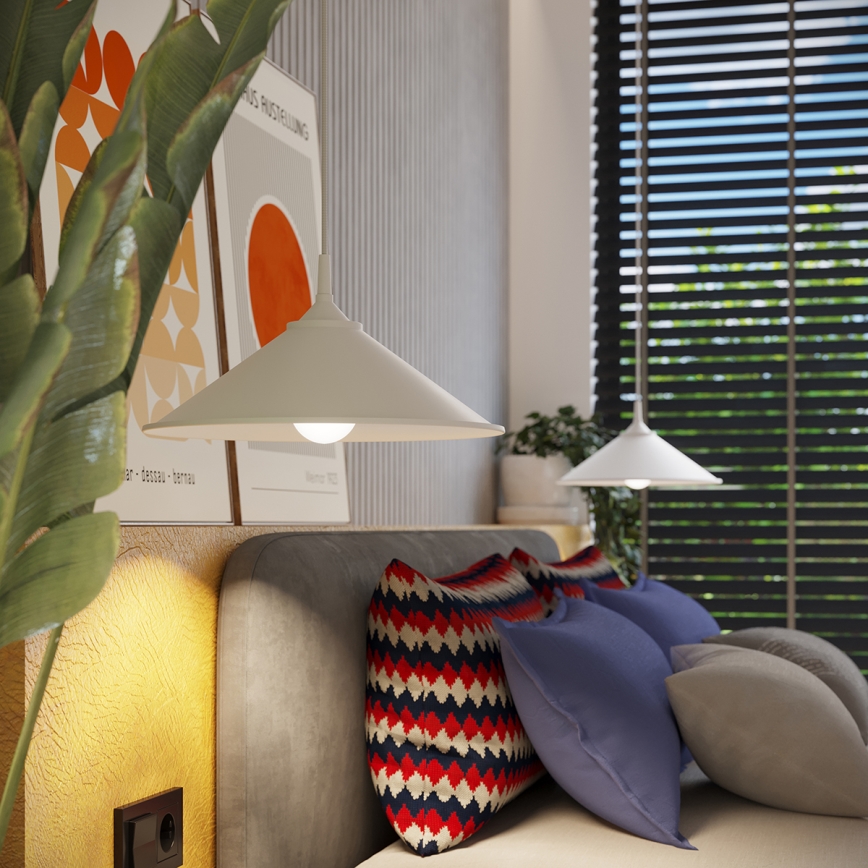 Hanglamp aan een koord ZUMA 1xE27/15W/230V diameter 30 cm wit