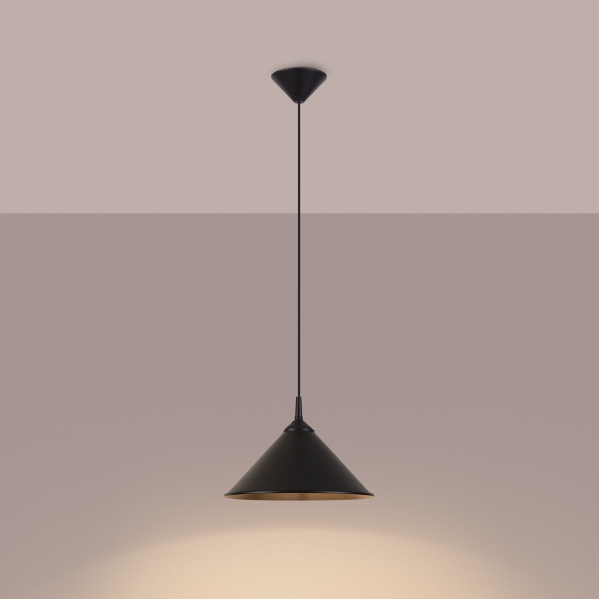 Hanglamp aan een koord ZUMA 1xE27/15W/230V diameter 30 cm zwart
