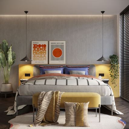 Hanglamp aan een koord ZUMA 1xE27/15W/230V diameter 30 cm zwart