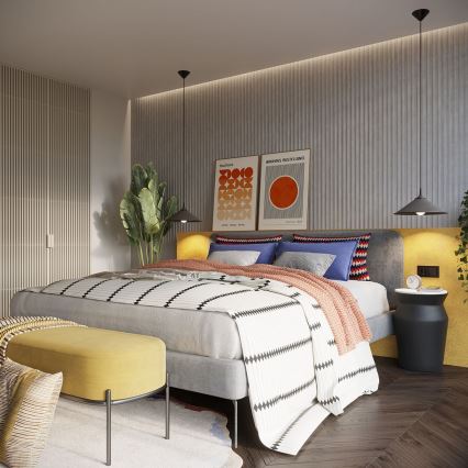 Hanglamp aan een koord ZUMA 1xE27/15W/230V diameter 30 cm zwart
