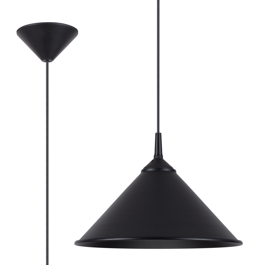 Hanglamp aan een koord ZUMA 1xE27/15W/230V diameter 30 cm zwart