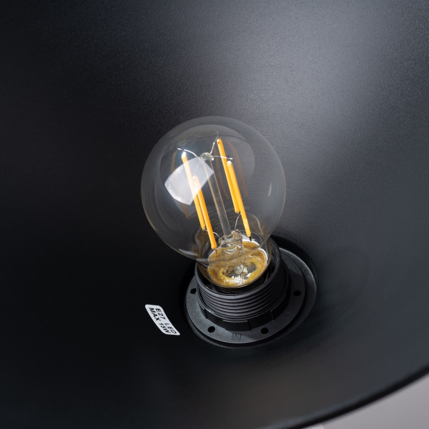 Hanglamp aan een koord ZUMA 1xE27/15W/230V diameter 30 cm zwart