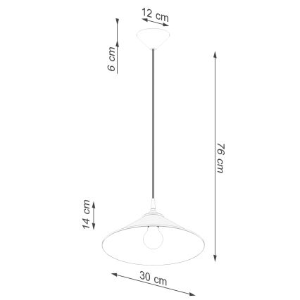 Hanglamp aan een koord ZUMA 1xE27/15W/230V diameter 30 cm zwart