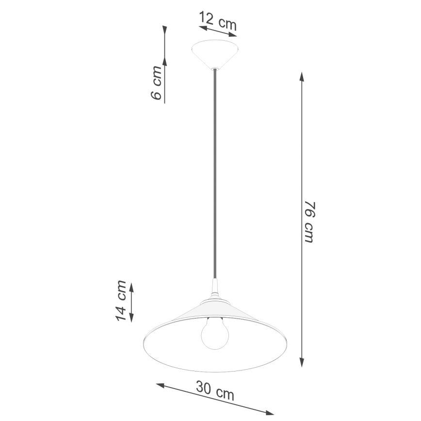 Hanglamp aan een koord ZUMA 1xE27/15W/230V diameter 30 cm zwart