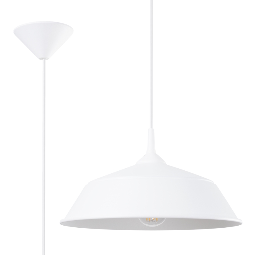 Hanglamp aan een koord FRIKA 1xE27/15W/230V diameter 34 cm wit