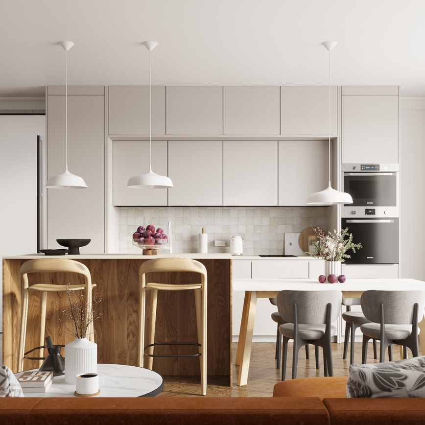 Suspension filaire FRIKA 1xE27/15W/230V d. 34 cm blanc