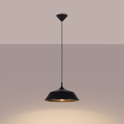 Hanglamp aan een koord FRIKA 1xE27/15W/230V diameter 34 cm zwart