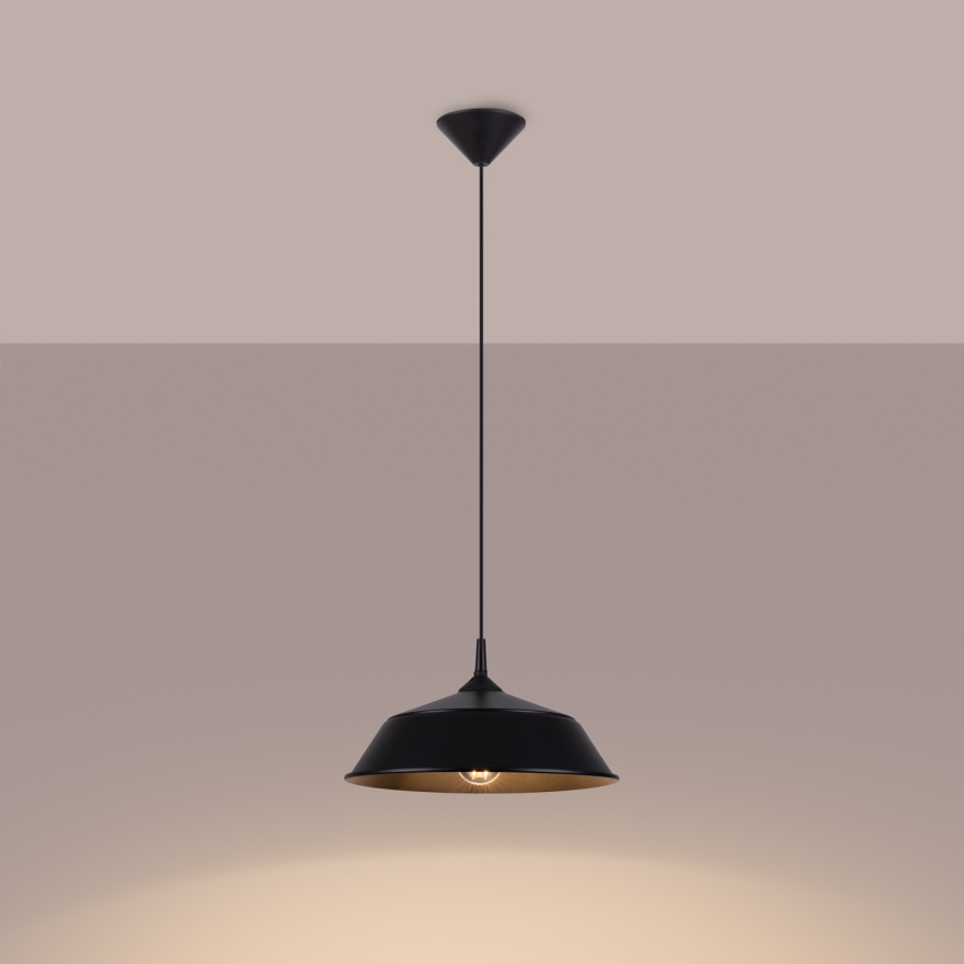 Hanglamp aan een koord FRIKA 1xE27/15W/230V diameter 34 cm zwart