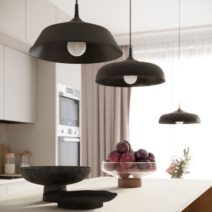 Hanglamp aan een koord FRIKA 1xE27/15W/230V diameter 34 cm zwart