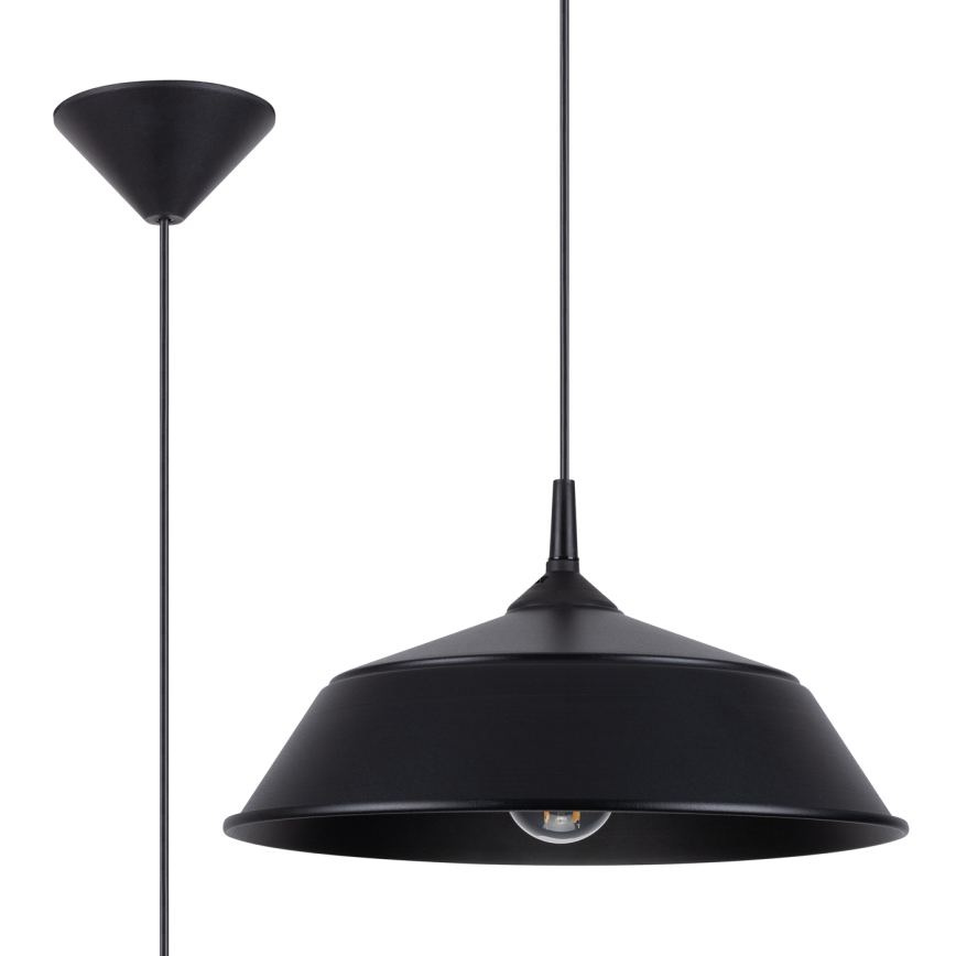 Hanglamp aan een koord FRIKA 1xE27/15W/230V diameter 34 cm zwart
